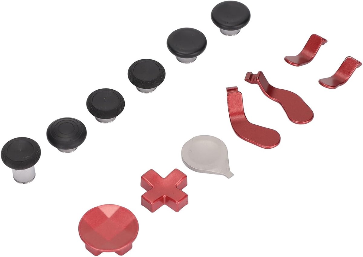 SnelShoppen - 13-in-1 Controller-accessoireset voor Gaming - Vervangende Metalen Reparatieset - Rood - DIY Joysticks, Peddels, D-pads - Geschikt voor