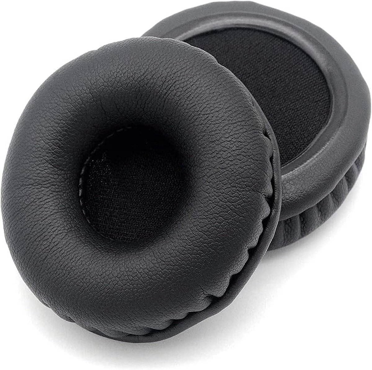 Foam Ear Pads, Headset Earpads, 1 Pair 70mm Round Faux Leather Replacement Ear Pads, Compatible with Headphones - ShopVlot