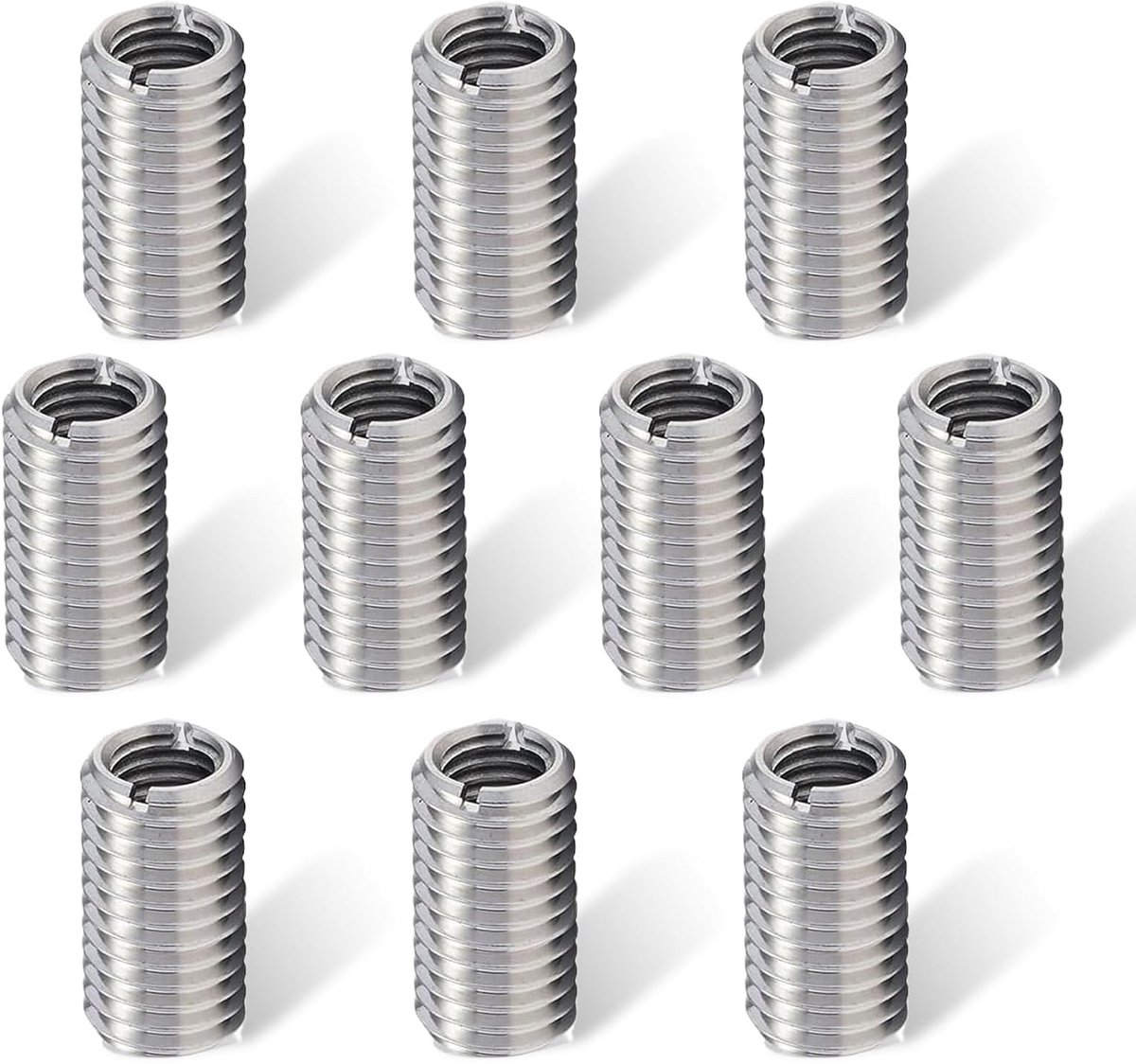 SnelShoppen - MAEXUS Draadinsert Set van 10 - M8 naar M6 Draadadapter, 15 mm Reducerende Moer, Draadmof, RVS Reparatietools voor Draadversterking