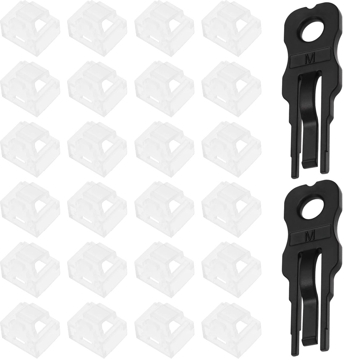 SnelShoppen - 24Stuks RJ45 Poort Lock Port/Dust Blocking Cap Ethernet LAN Hub Anti-Stof Dekking Plug Cap Blokkade Bescherming met 2 Verwijder Sleutels