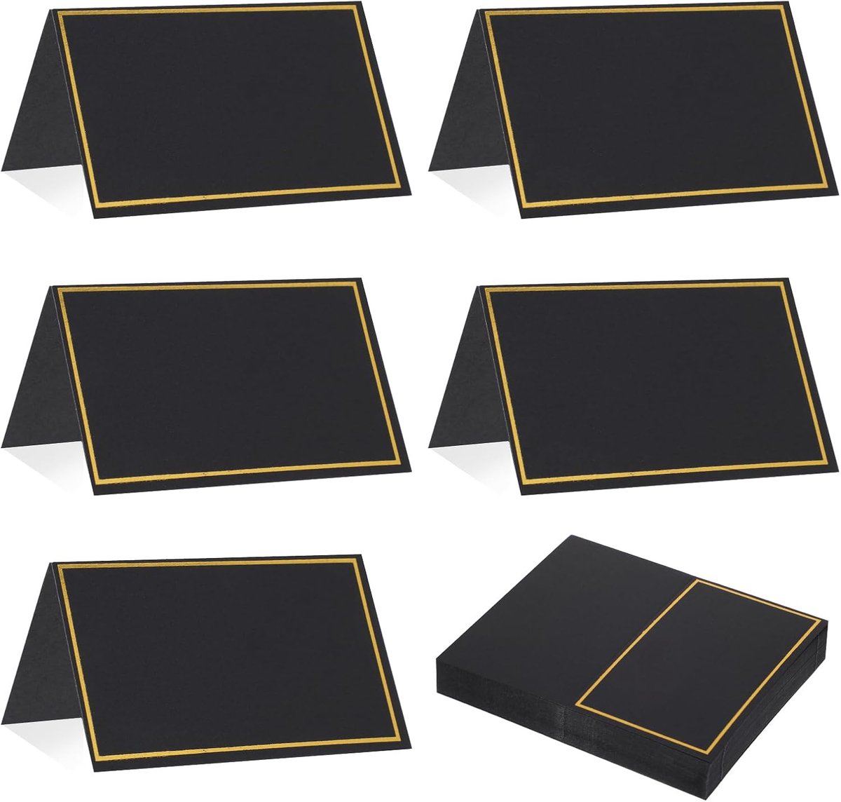 Tafelkarten 50 stuks - Naamplaatjes met gouden folie rand - Elegant voor bruiloften, feesten - SnelShoppen