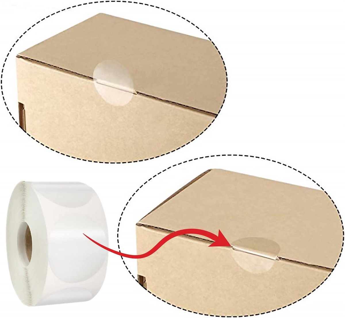 Zelfklevende stickers 3 cm - Transparante sluitlabels - Decoratie voor pakketten - 4000 stuks - SnelShoppen