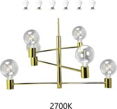 Luster hanglamp met 6 LED lampen van 806 lumen = 60W in warm wit 2700K