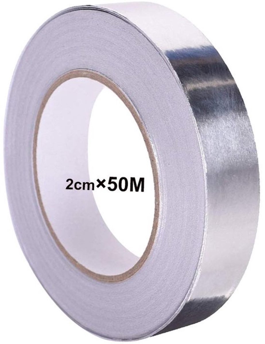 50M Aluminium Plakband - Geleidende Tape - Voor Reparatie - Zilver - Isolatie Tape - Ideaal voor Buizen en Afdichting