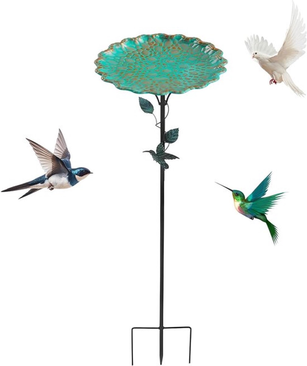 Staande Vogelbad voor Tuin, Waterbad voor Vogels, Frost-bestendig en Ruimtelijk Ontwerp, Ideaal voor Wilde Vogels, Buiten Vogelvoeder Dispenser, 26 x 77 cm