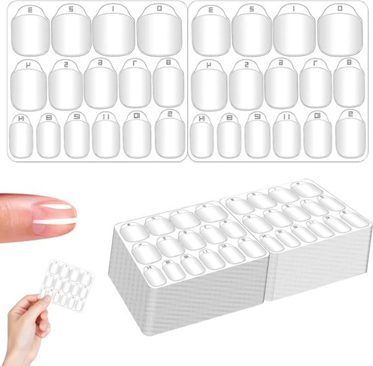 Dubbelzijdige Transparante Nagellijm Pads - 600 Stuks Sterke Hechting voor Kunstnagels - Eenvoudig aan te brengen en te verwijderen voor Persnagels en Nagelaccessoires