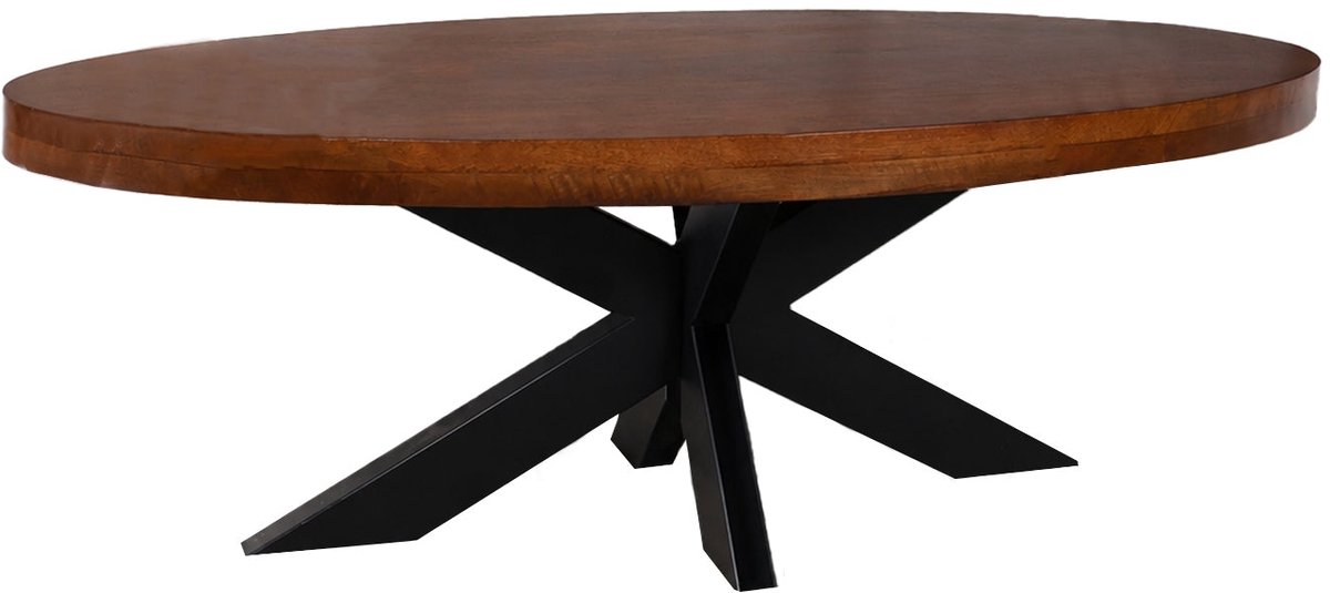 Salontafel ovaal mangohout 100cm Jimmy bruin duurzaam hout mango ovale bijzettafel