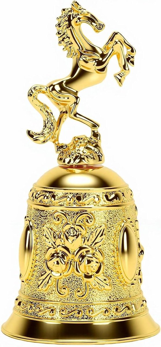 Handbel Paard Decoratie - Oproepbel Decoratief - Woonkamer Decoreren - Europees Minimalistisch Ontwerp - 1 stuk - Roze Bloem Goud