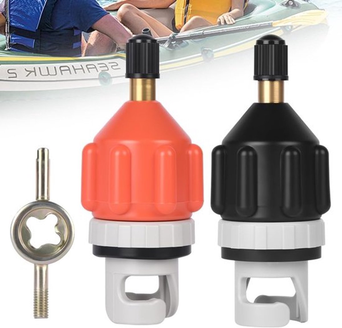 Adapter voor SUP Ventiel, 2 Stuks Pomp Adapters voor SUP Board, Opblaasbare Boten, Kajak en Luchtbedden
