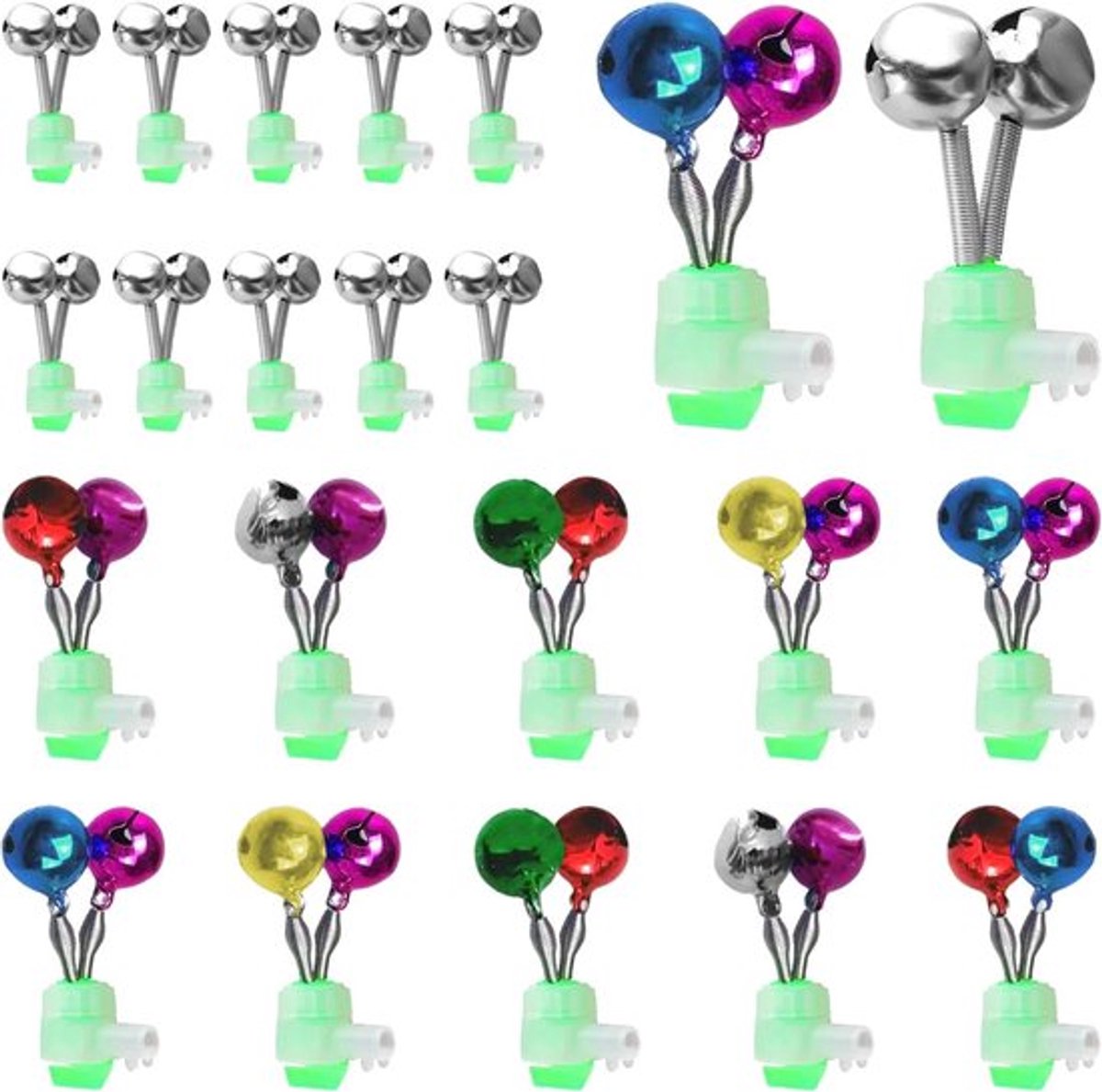 20 Stuks Spiral Clips met Bel voor Vissers - Alarm voor Visspullen, Geluid en Outdoor Activiteiten