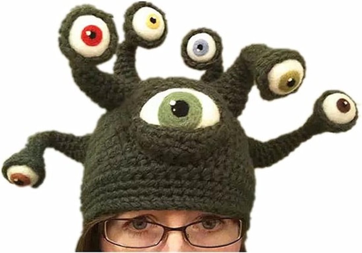 Unisex Gebreide Beanie Hoed met Cthulhu Myth Monster Design voor Winter, Kerst en Verjaardagsgeschenken