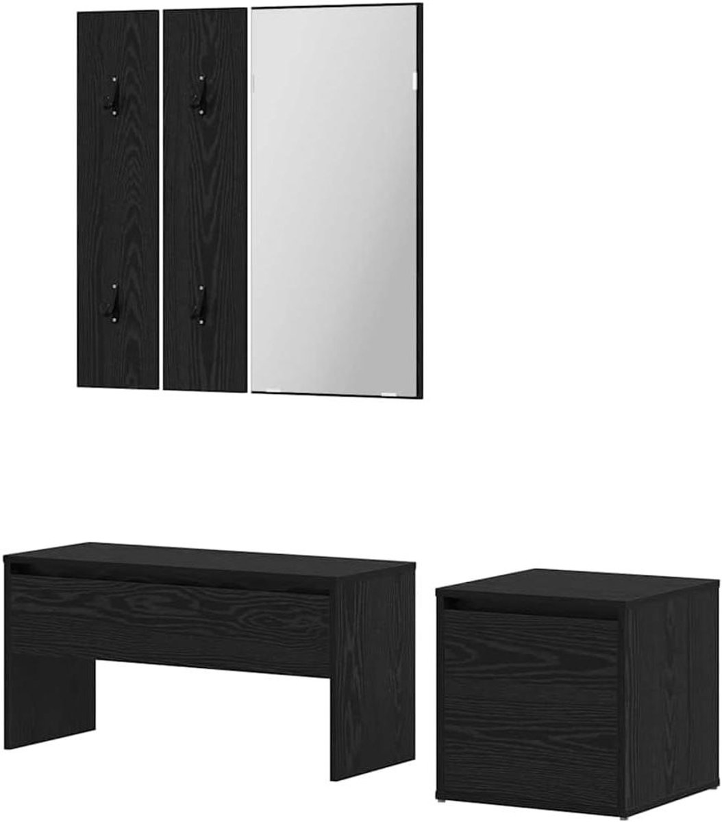 Garderobeset 3-delig - Halmeubels Set - Entree Organiseren - Met Spiegel en Lade - 80 x 31 x 40 cm