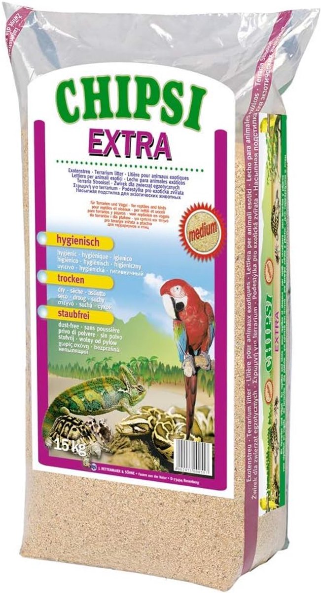 SnelShoppen - Chipsi Beukenhout Bodembedekking Medium 15 kg - Hoogwaardige Dierlijke Accessoires - Substraten voor Reptielen en Kleine Dieren
