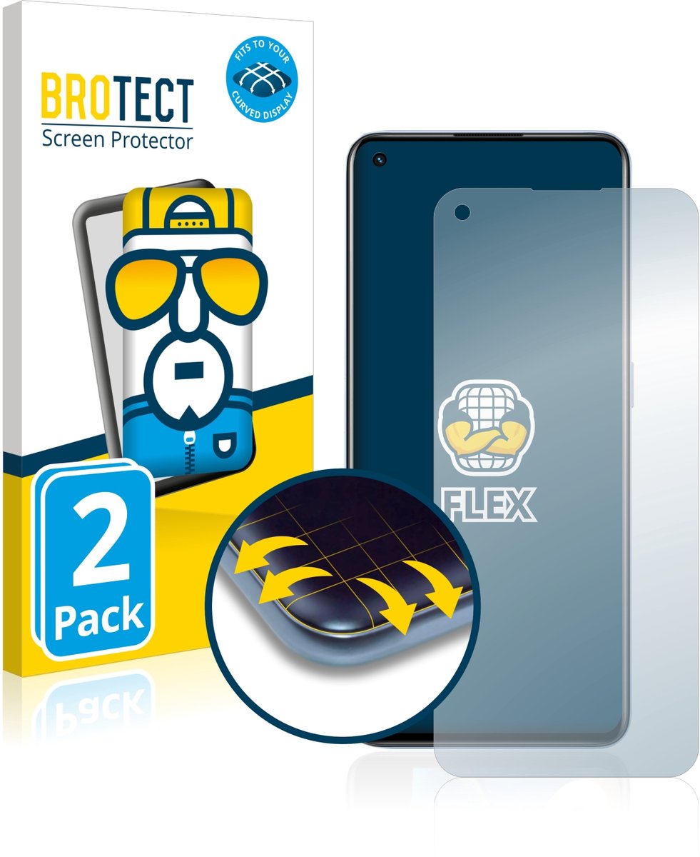 BROTECT - Screenprotector voor realme GT Neo 2 - Folie Beschermfolie transparant volledig dekking - 2 Stuks