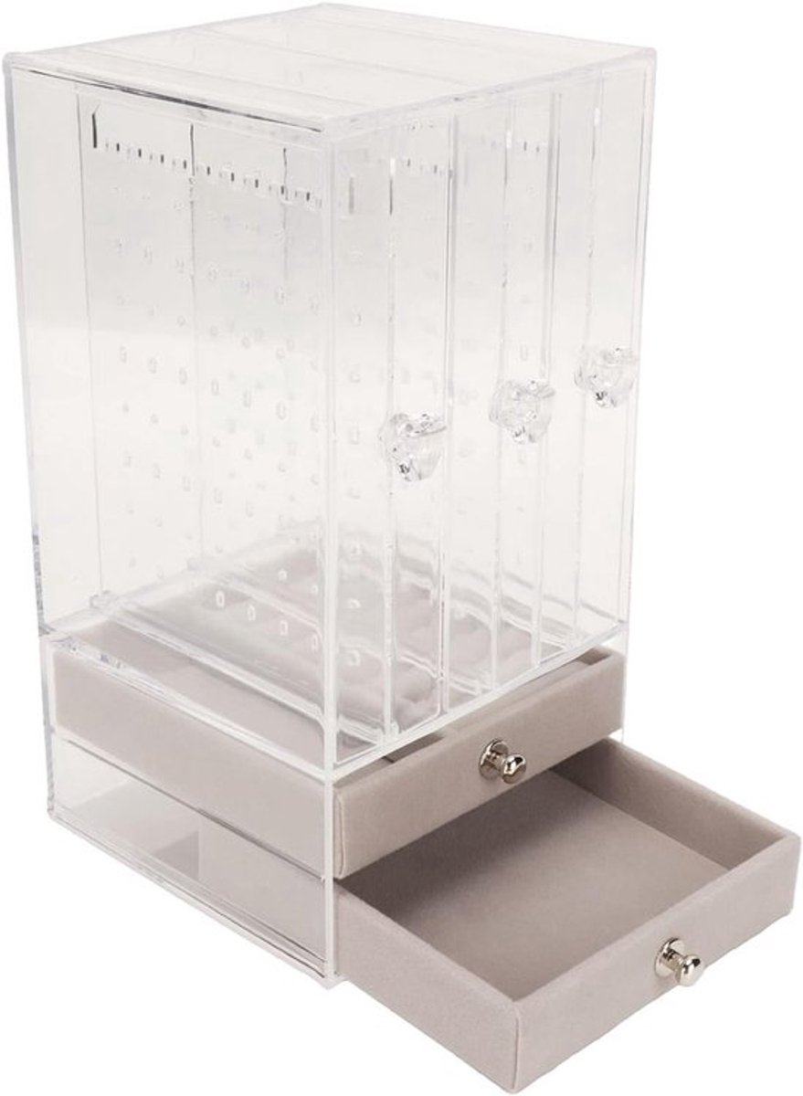 Sieraden Organizer met 5 Lades van Transparant Acryl - Stofdichte Sieraden Box voor Oorbellen en Accessoires