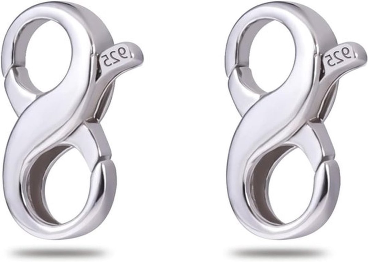 2 Stuks Dubbele Opening Lobster Clasp van 925 Sterling Zilver voor Sieraden Maken en Repareren - Sluiting en Accessoires (12.5x6mm)