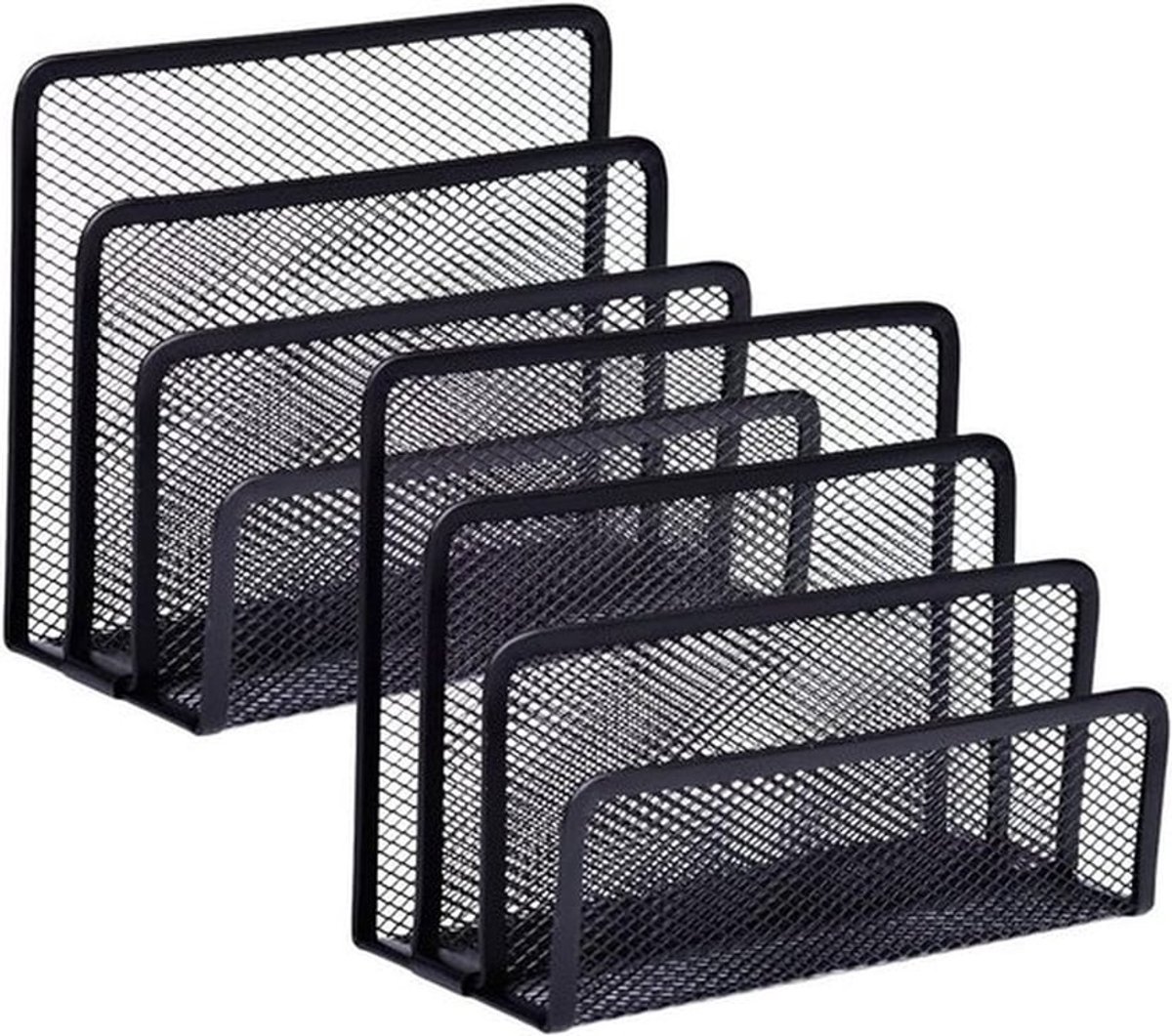 Praktische bureau-organizer set van 2, brievenhouder, inbox, mesh design voor een opgeruimd bureau