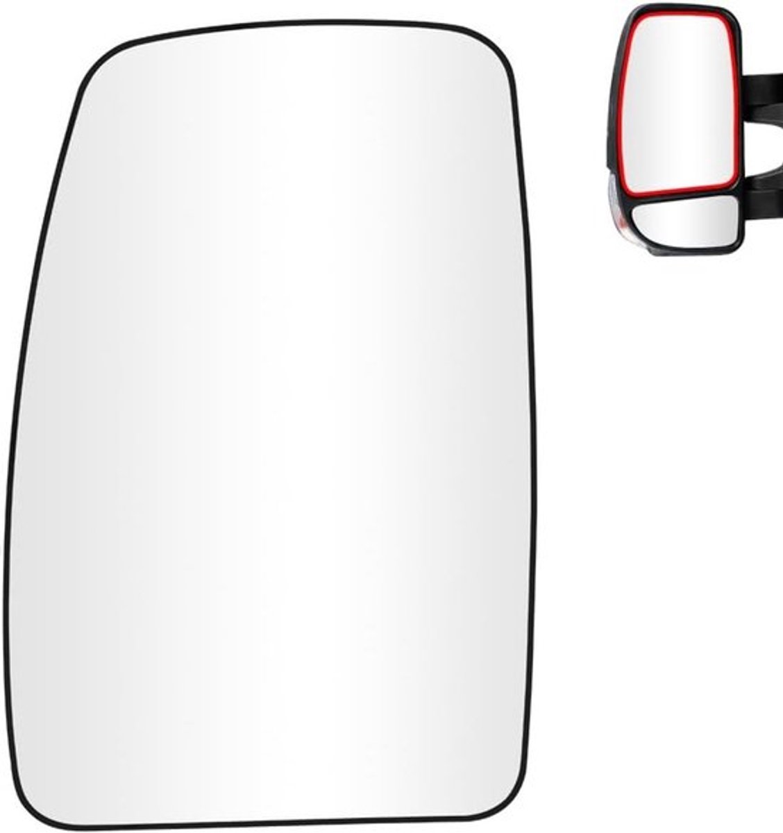 Verwarmd Spiegelglas Voor Passagierszijde Renault Master 2010-2024, Opel Movano B, Nissan NV400 - Vervangend Spiegelglas voor Buitenspiegel, Top Rechts