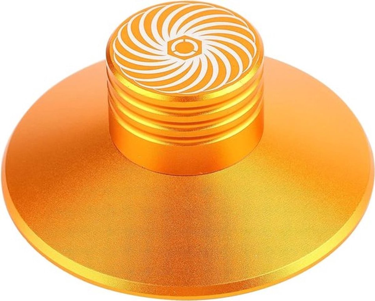 Audio Disc Turntable Gewicht voor Stabilisatie van LP's - Aluminium Record Clamp en Vibration Reducer (Goud)