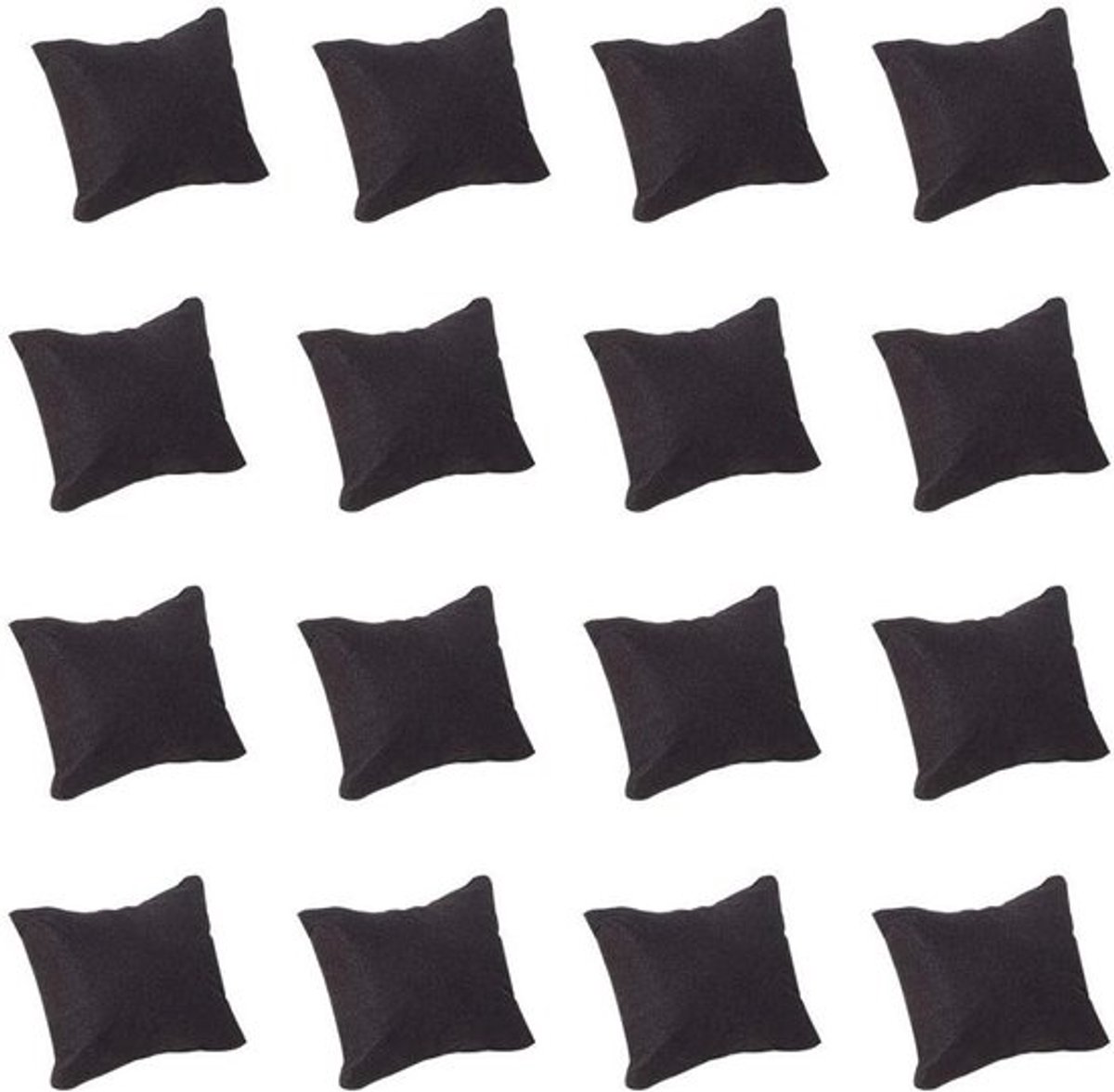 20 Stuks Zwarte Velvet Kussens voor Sieraden, Armbanden en Horloges - Rectangle 9x7.5x4.2cm met Spons