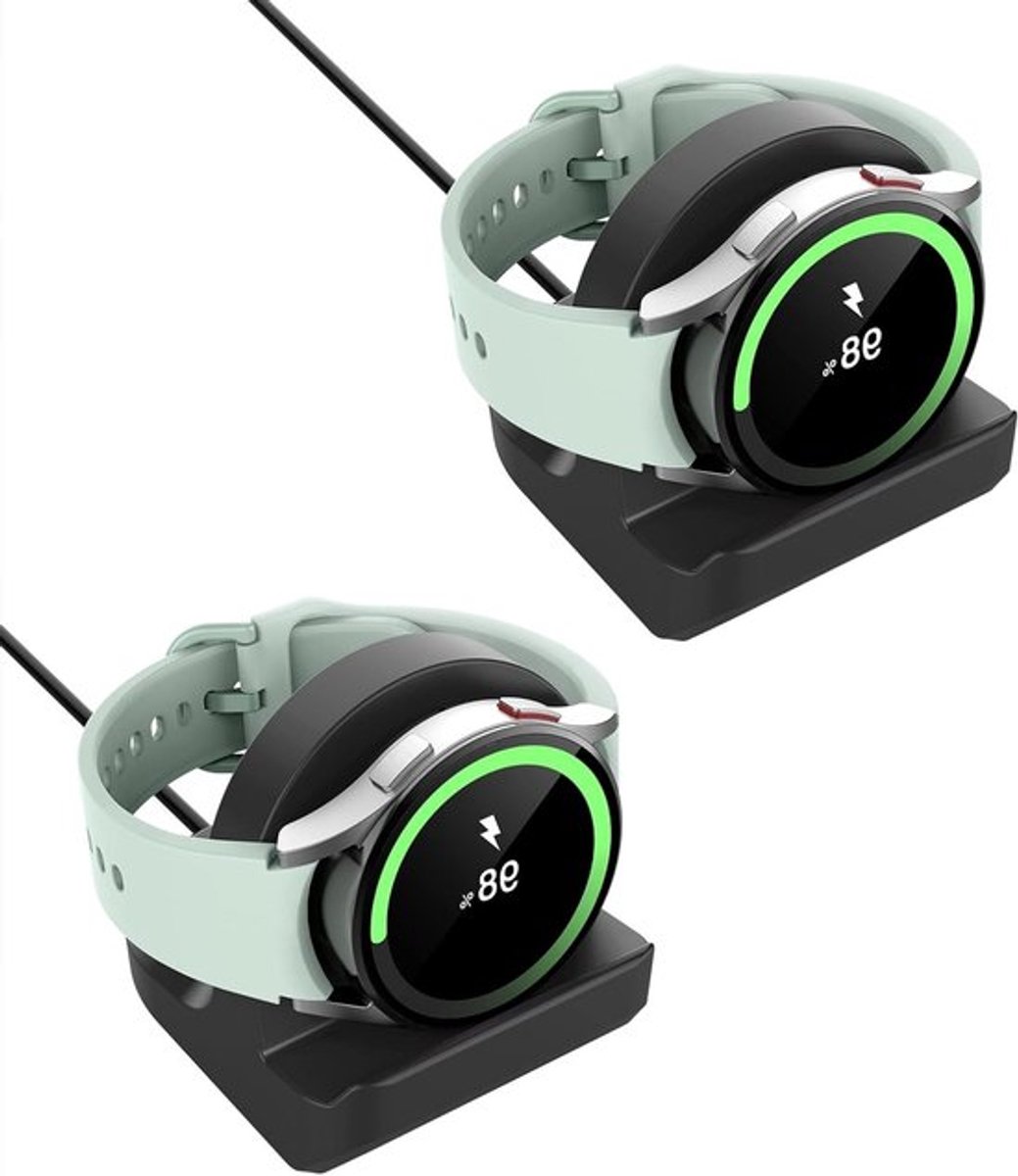 Oplaadstandaard voor Samsung Galaxy 8, 7, 6, 5 en 40mm-47mm Horloges, Silicone Dock met Antislip Basis en Dubbelpack