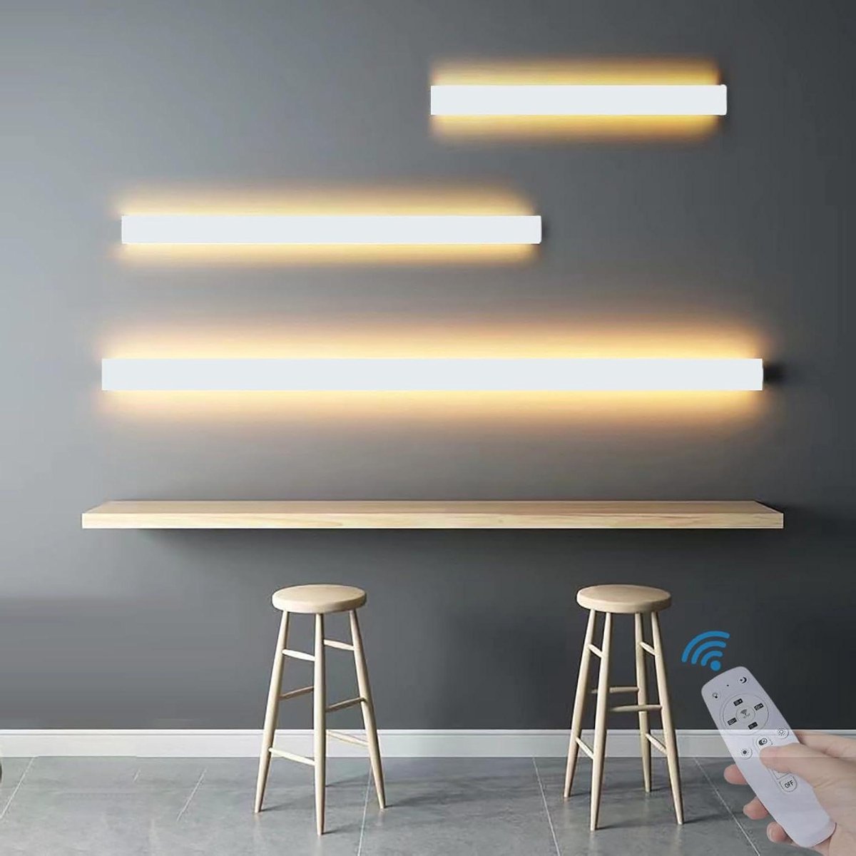LED Wandlamp - Lichtstrip Decoratief - Sfeerverlichting Creëren - Met Afstandsbediening - 30 cm - Wit