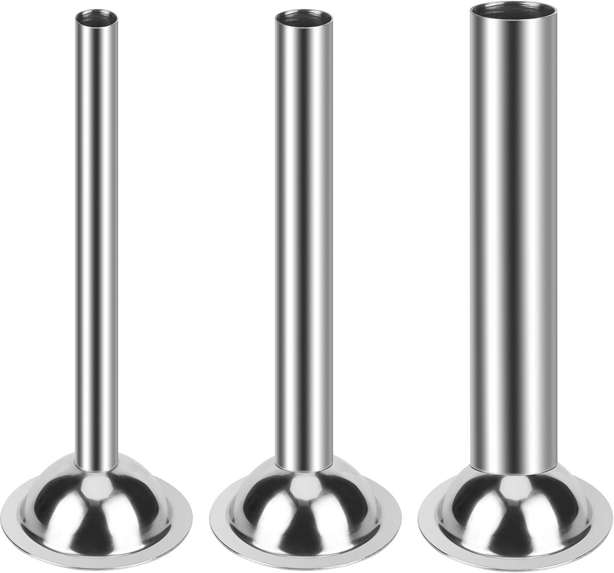 3 stuks roestvrijstalen worstvuller buizen - worstvuller - vleesmolen bevestiging - reserveonderdelen - trechter spuitmonden - vulbuizen met trechteropzetstuk - voor #5 vleesmolen - Ø 12 mm / 19 mm / 32 mm