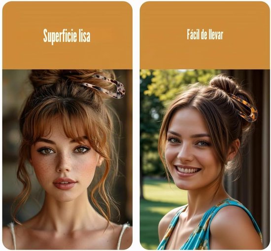 Vrouwen met opgestoken haar, met U-vormige haarvorken met schildpadprint.