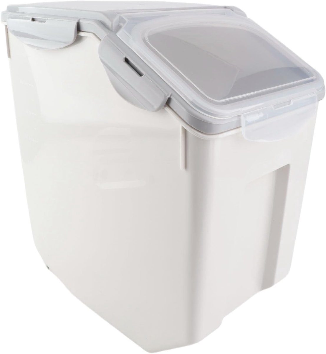 SnelShoppen - Voedselopslagcontainer voor hondenvoer en kattenvoer - 15 kg capaciteit, dubbele afsluiting, ABS materiaal, inclusief maatbeker - grote