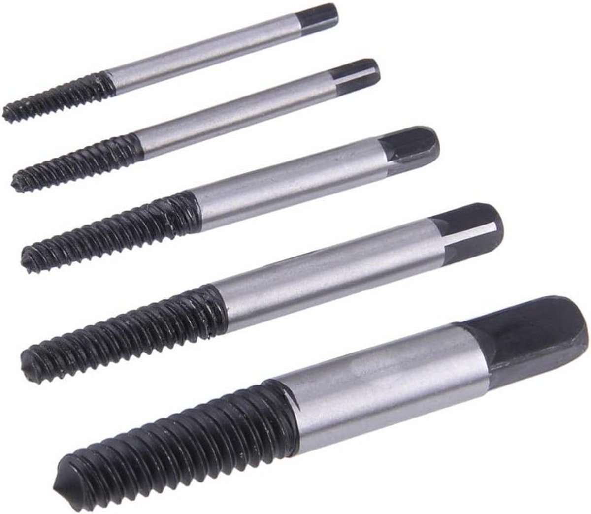 Schroef Extractor Set - Gebroken Bolt Remover - Beschadigde Schroeven Verwijderen - Linkshandige Spiraalgroeven - 4-18mm - Zilver
