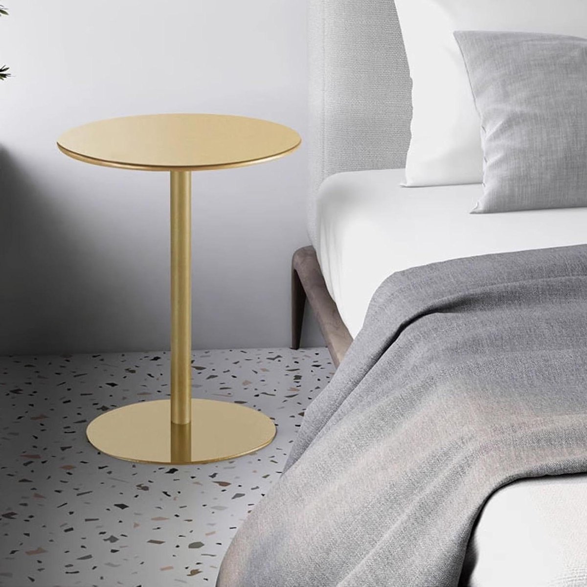 Hoge Bartafel - Bistro Tafel Bijzettafel - Cocktails Drinken - Stabiel Metalen Frame - Rond Blad - Zwart
