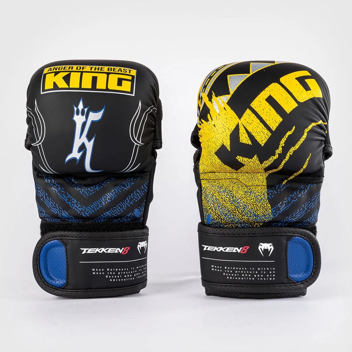 Venum x TEKKEN 8 King MMA Sparringhandschoenen – Zwart/Geel – L/XL