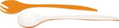 Zak!Designs Twotone Saladebestek - Melamine - 32 cm - Coral/Wit