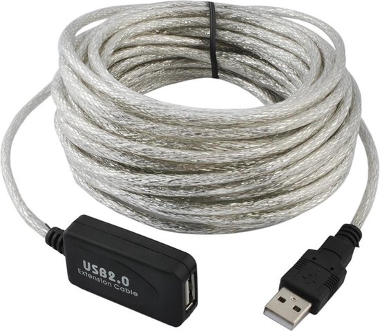 Actieve USB 2.0 Verlengkabel - USB-A Male Naar USB Female 10M - 10 Meter |  bol.com