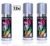 12x Haarspray zilver 125 ml