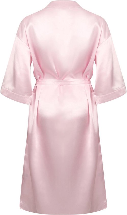 Luxe Satijnen badjas dames M/L | Kimono Ochtendjas Roze Satijn | bol