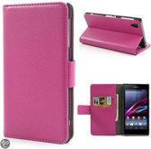 Lychee Wallet Case hoesje Sony Xperia Z1 roze