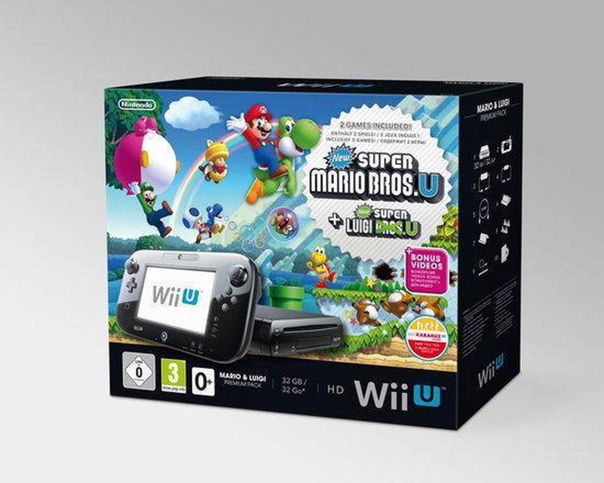 Nintendo Wii U Premium Console - 32GB Zwart - New Super Mario Bros