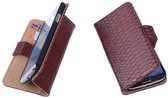 "Bestcases  ""Slang"" Rood Bookcase Cover Hoesje Huawei Ascend Y530"