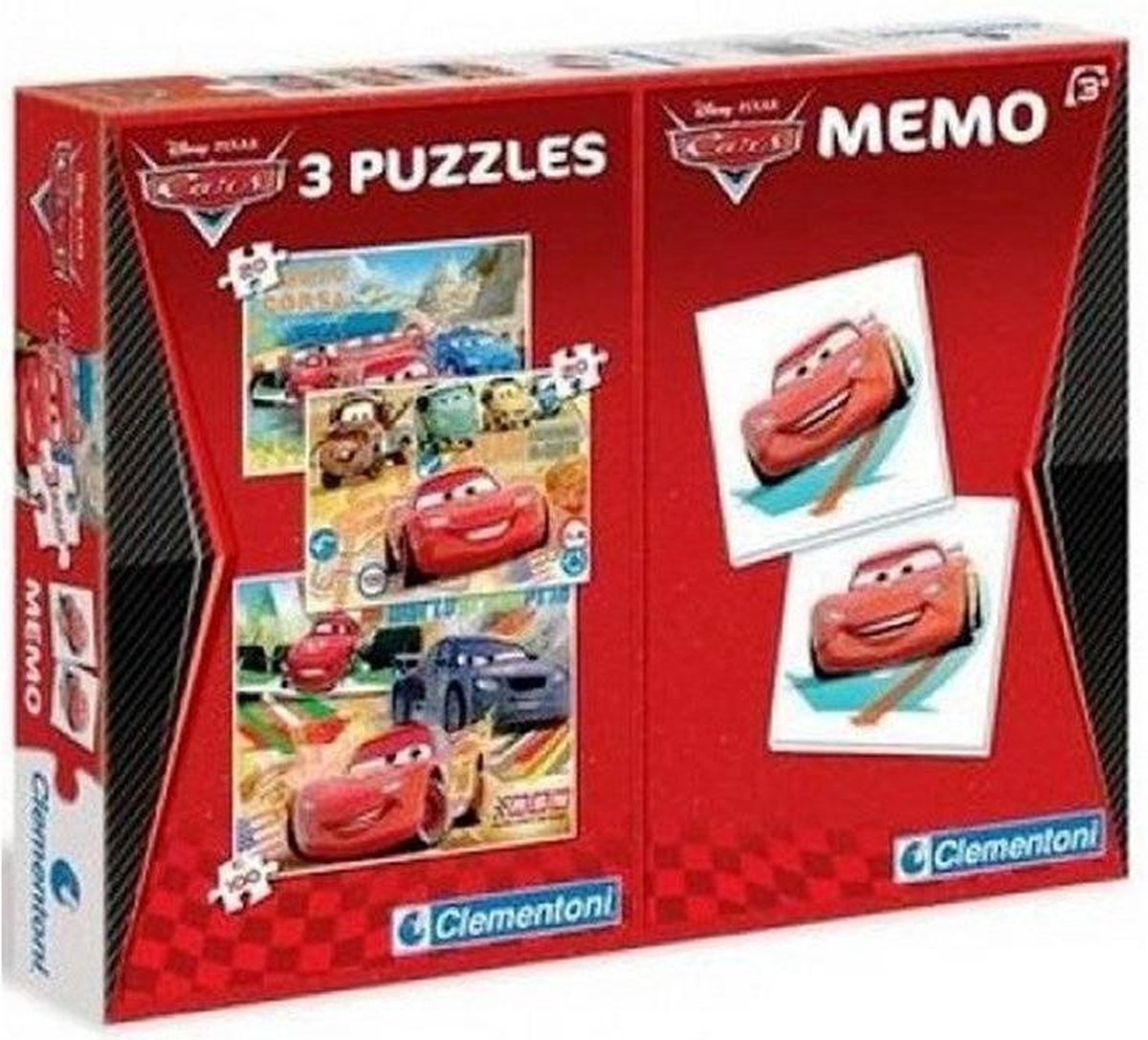 Cars Memo + 3 Puzzels - 100 Stukjes