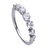 Diamonfire ring - zilver gerodineerd - 7 stenen - zirkonia - bridal - maat 19.5