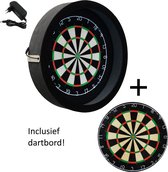 Dragon darts - dartbord verlichting - incl. dartbord - Sorpresa PRO - Zwart - dartbord berscherm ring - dartbord