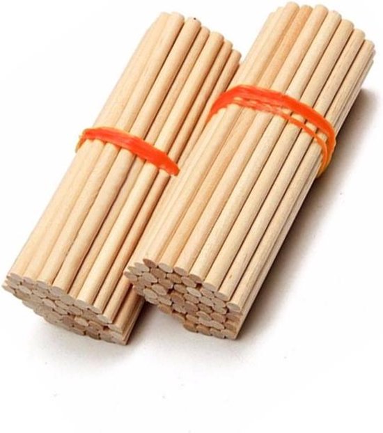 rustig aan As probleem 100 stuks houten stokjes (5x110mm, berkenhout) | bol.com