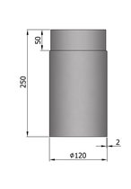 TT Kachelpijp ø120 lg 250mm - grijs - ø120 - 250mm - grijs - staal - 2mm dik -