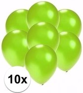 Kleine metallic groene ballonnen 10x stuks - Feestartikelen/versieringen