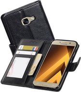 Hoesje Geschikt voor Samsung Galaxy A3 2017 - Portemonnee Hoesje Booktype Wallet Case Zwart