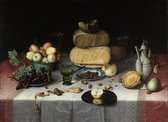 Floris Claesz. van Dijck - Stilleven met kazen - 110x150cm Textielframe