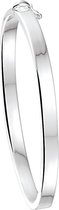 The Jewelry Collection Bracelet Charnière Tube Plat - 5 X 60 mm - Argent