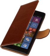 Bruin pu leder booktype voor de Microsoft Lumia 535