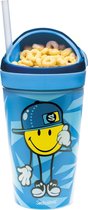 Zak!Designs Smiley 2.0 Junior Boy Snack & Drinkbus - Polypropyleen - 300 ml - Blauw